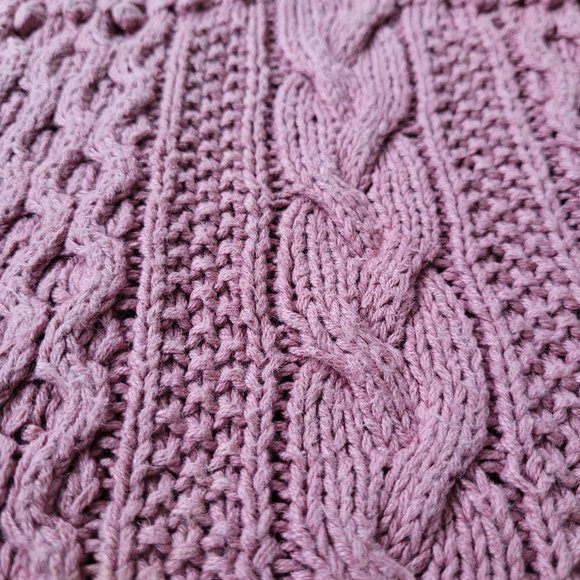 80s Vintage Express Handknit Mauve Rose Sweater - Picture 13 of 14